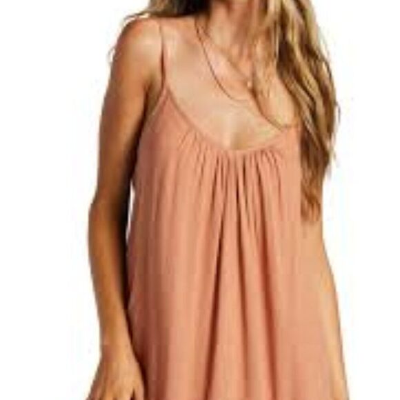 BILLABONG Beach Vibes Orange Solid Tank Dress Cover Up Womens Medium - Picture 12 of 14